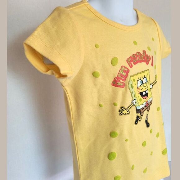 SpongeBob Girls T-Shirt Size XS Yellow “I’m Ready!” Short Sleeve Tee Nickelodeon - Picture 4 of 7